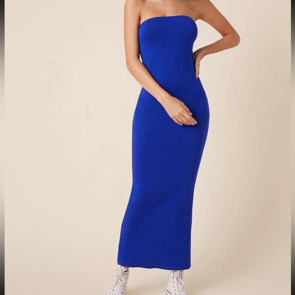 SHEIN - Blue Strapless Maxi Dress - NWT - Picture 3 of 6